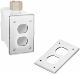 Portable Outlet Box with Strain Relief, 1-Gang, 5.38 x 4.2 x 3.18 Inch, Yellow Non-Metallic