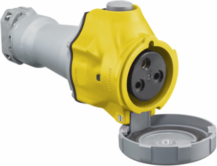 IEC Pin and Sleeve Watertight Female Connector 30A 125V, 2-Pole 3-Wire