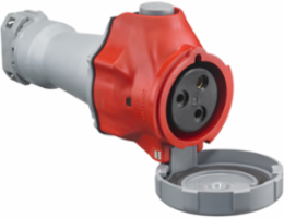 IEC Watertight 30A 480V Switched Female Connector, 2-Pole 3-Wire
