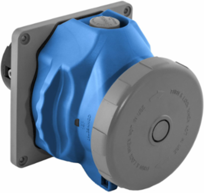 Heavy Duty IEC Pin and Sleeve Receptacle, 100 A, 3-Pole, 250 VAC