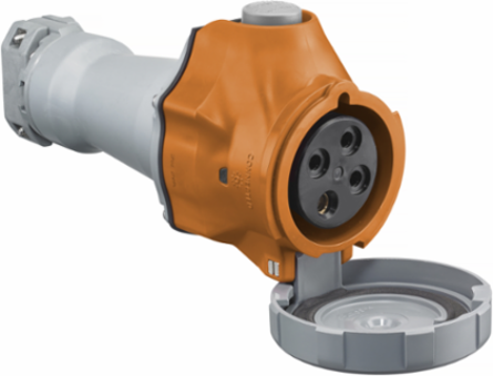 Watertight IEC Pin and Sleeve Switched Female Connector, 30A 125/250V, 3-Pole