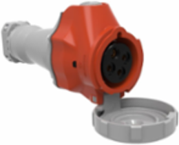 Watertight Female Connector, 30A 3-Phase 480V AC, 3-Pole 4-Wire, NEMA 4X/IP67