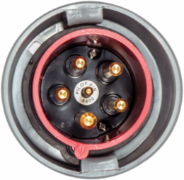 Heavy Duty IEC Pin and Sleeve Receptacle, 60/63A, 3-Pole, NEMA 4X/IP69K