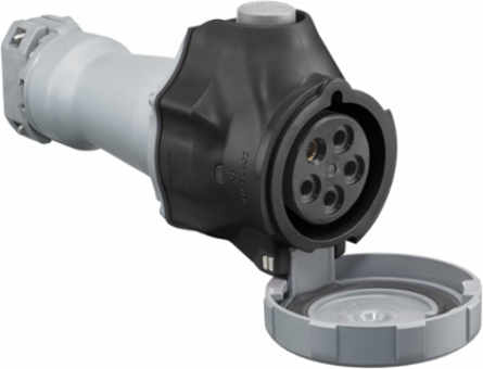 Heavy Duty Female Connector, 30A 347/600V, 4-Pole 5-Wire, NEMA 4X/IP69k