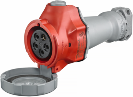 Watertight IEC Pin & Sleeve Female Connector, 30A, 4-Pole, 5-Wire