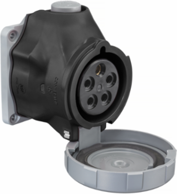 IEC Pin and Sleeve Switched Receptacle 60A 347/600V AC, 4-Pole, 5-Wire