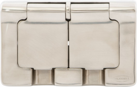 1 Gang Stainless Steel Weatherproof Duplex Cover, 3.2 Inch Width