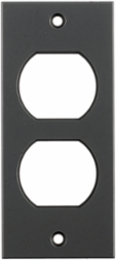 Floor Box Face Plate, Black, Duplex Opening, High Impact Plastic