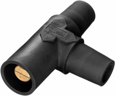 Heavy Duty Tapping Tee, 400A, 600V AC/DC, Female-Female-Male, Pre-Wired, Black