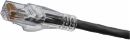 Copper Patch Cord, Cat 5e, Slim, 1 ft Length, RJ45, Black