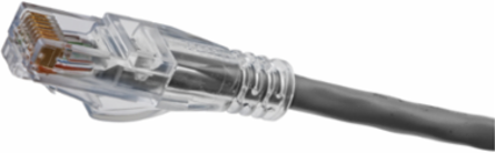 Cat 5e Slim Patch Cord, 1 ft Length, Gray, 8-Conductor, RJ45 Connector