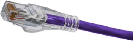 Cat 5e Patch Cord 25 ft Slim Purple, 8-Conductor, PVC Insulation, RJ45