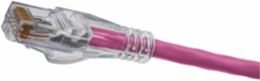 Cat 5e Slim Patch Cord, 15 Foot Length, Pink, 8-Conductor, RJ45 Connector