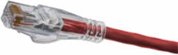 Cat 5e Slim Patch Cord, 25 ft, Red, 8-Conductor, RJ45, PVC