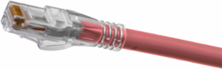Cat6A Slim Patch Cord, 65 Inch Length, Pink, 8-Conductor, 300V AC