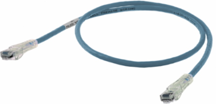 Cat6 Slim Patch Cord Blue, 1 ft, 8-Conductor, 300V, RJ45 Connector