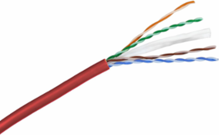 NEXTSPEED Category 6 Plenum Cable, 1,000 FT, Tested to 550MHz, Red
