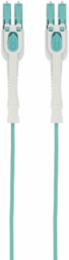 Fiber Optic Patch Cord, 5 Meter, OM4, Duplex, Plenum Rated, Aqua
