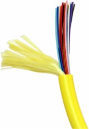 12 Strand Plenum Tight Buffer Fiber Optic Cable OS2, Yellow