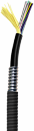 Indoor/Outdoor Tight Buffer Cable, 24 Strand, Plenum, Armored, OS2, Black Jacket