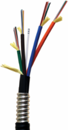 Indoor/Outdoor Tight Buffer Cable, 48 Fibers, Armored, Plenum, OS2, Black