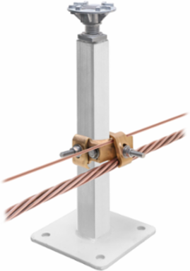 Copper Grounding Bonding Floor Clamp, 1-7/8 Inch, Round/Square