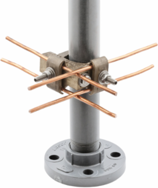 Copper Grounding Bonding Floor Clamp, 1-7/8 Inch, Round/Square