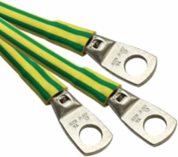 High Flex Grounding Jumper 24 Inch Green/Yellow Copper