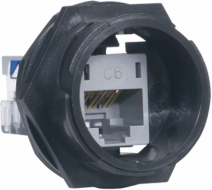 HI-IMPACT Connector Category 6 Universal Gray - IP67, RJ45 to 110 IDC, 4.380 Inch Width