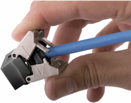 Category 6A RJ45 Jack, Cobra-Lock™ Termination, 0.87x0.67x1.39 Inch