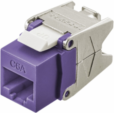 Category 6A Jack with Cobra-Lock Termination, 0.87 Inch x 0.67 Inch x 1.39 Inch