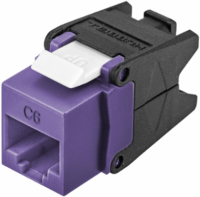 Category 6 Jack with Cobra-Lock Termination, 3.500 Inch Width, Purple