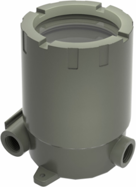 Compact Round 4-1/4 Inch Instrument Enclosure, 2-3/4 Inch Depth, Type 4 IP66, Die Cast Aluminum