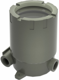 Compact Round 4-1/4 Inch Instrument Enclosure, 2-3/4 Inch Depth, Type 4 IP66, Die Cast Aluminum