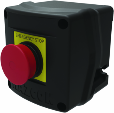 Maintained Contact Push Button E-Stop, 3/4 Inch Hub, Mushroom Actuator, 20A