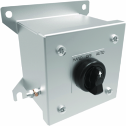 Maintained Contact 3 Position Selector Switch, 3/4 Inch Hub, Stainless Steel, 20 A