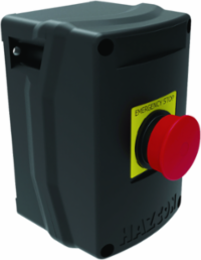 Maintained Contact Push Button E-Stop, 3/4" Hub, Red, Plastic, 20A
