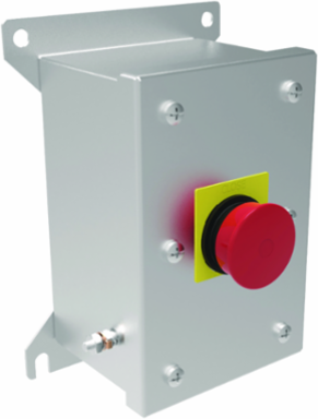 Maintained Contact Mushroom Push Button - 3/4 Inch Hub, Red, Stainless Steel