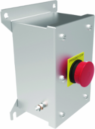 Maintained Contact Push Button E-Stop, Stainless Steel, 3/4 Inch Hub, 20A