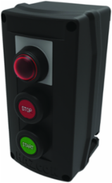 Red Pilot Light & Two Momentary Push Buttons, 3/4 Inch Hub, Nema 3, 4, 4X, 12, 13