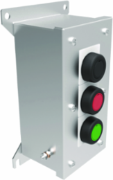 Three Momentary Push Buttons - M20 Hub Size, Stainless Steel, 20A