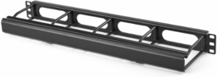 Horizontal Cable Management 1U 2 Inch Extension With Cover, Black