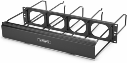 Horizontal Cable Management 1 Unit 7 Inch Extension with Cover Black