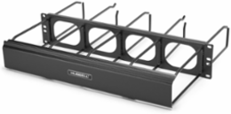 Horizontal Cable Management, 2-Unit, 7 Inch Extension, Black, TAA Compliant
