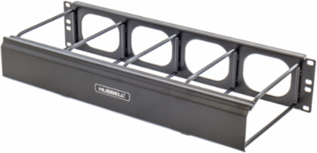 Horizontal Cable Management 2-Unit 7 Inch Extension with Cover, Black