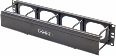 Horizontal Cable Management 3-Unit 4 Inch Extension with Cover, Black