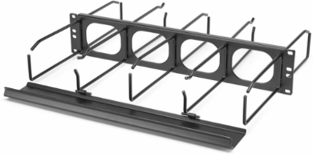Horizontal Cable Management, 3-Unit, 7 Inch Extension, Black