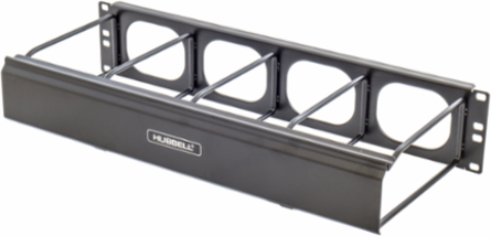 Horizontal Cable Management 3-Unit, 7 Inch Extension, With Cover, Black