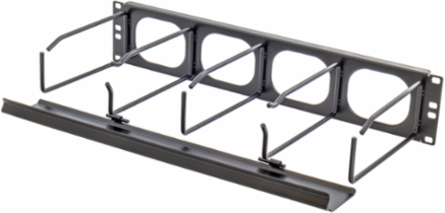 Horizontal Cable Management, 4-Unit, 4 Inch Extension, Black