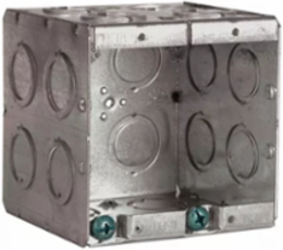 2-Gang Masonry Box, 3-1/2 Inch Deep, 3-13/16 Inch Width, Gray Steel